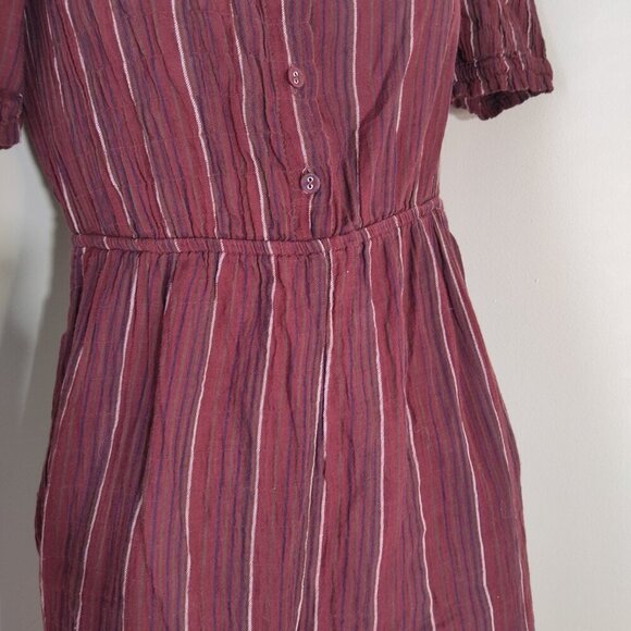 DRA Los Angeles Striped Casual Romper sz M Vino Burgundy - Picture 7 of 11